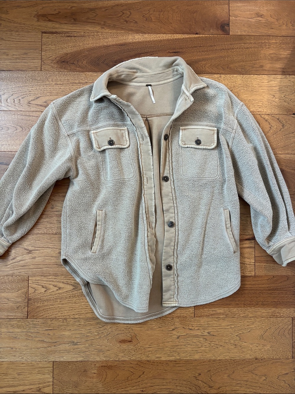 Free People Tan Cozy Knit Shacket